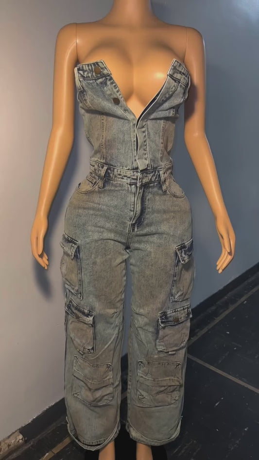 Acid Denim Jumpsuit